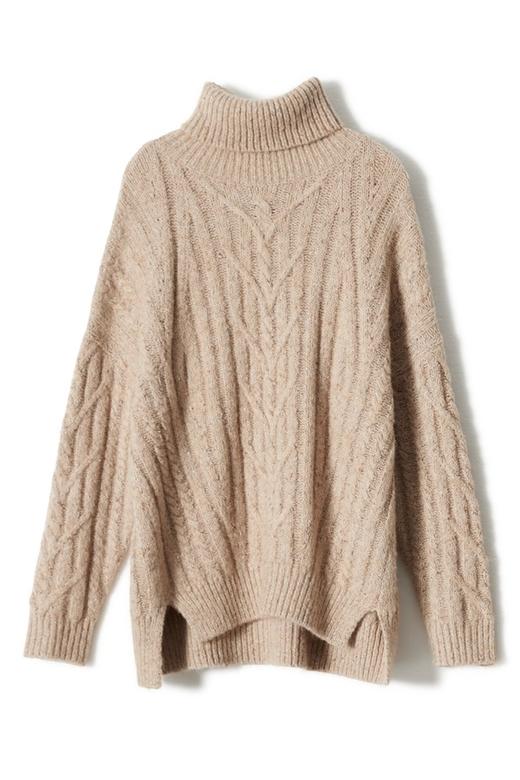 LNNNS 棕褐色卷边高领毛衣 8125 商品图4