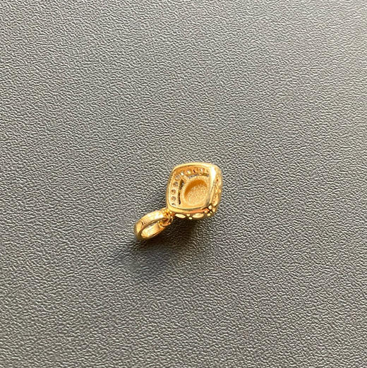 高冰种阳绿翡翠蛋面吊坠18k黄金钻石镶嵌 商品图3