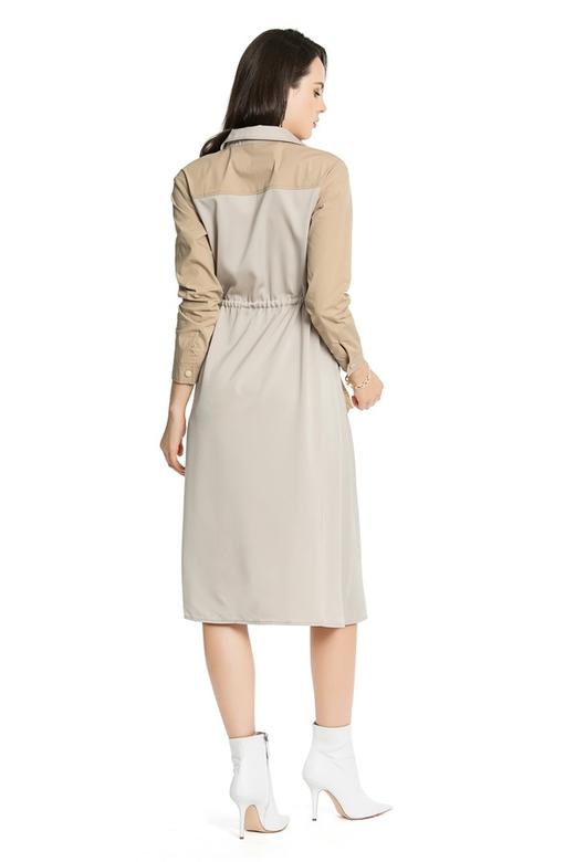 SUMMER & SAGE 口袋装饰拼色衬衫裙 4300 商品图3