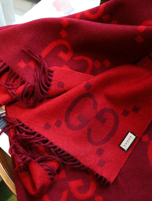 Gucci羊绒围巾-红色 商品图3