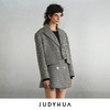 JUDYHUA 黑白格纹拼接设计短西装 商品缩略图1
