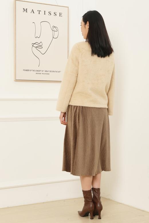 amadella 香槟色无领双排扣毛毛外套 14982 商品图2