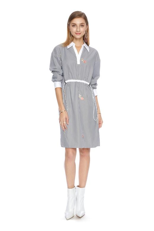 EMC亿美丞 条纹绣花连衣裙 3865 商品图1