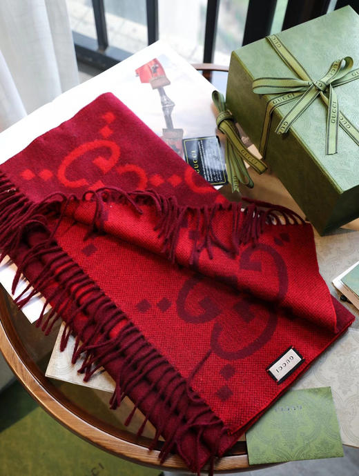 Gucci羊绒围巾-红色 商品图5