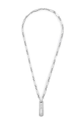 AVA 几何锆石吊坠银色毛衣链 7879