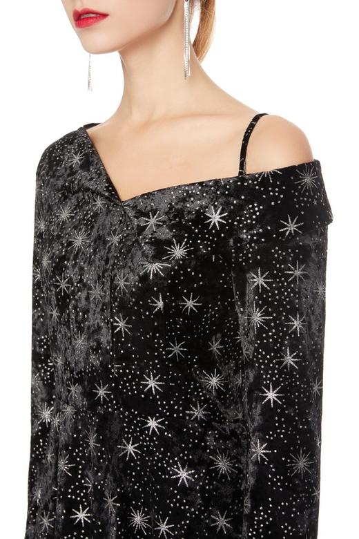 AVA 星星图案露肩连衣裙 4824 商品图3