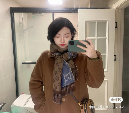 Gucci蓝色羊毛围巾 商品图2