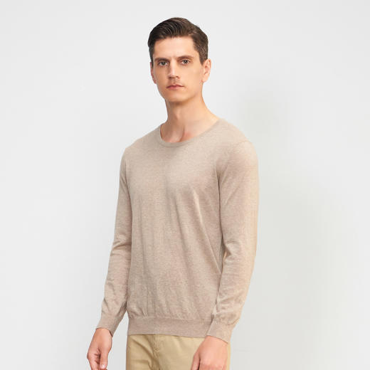 【小山羊绒内衣男士圆领A版】METTE羊绒世家秋冬男圆领小山羊绒内衣轻薄纯色保暖毛衣 商品图3