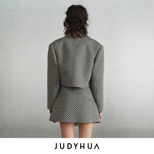 JUDYHUA 黑白格纹拼接设计短西装 商品图2