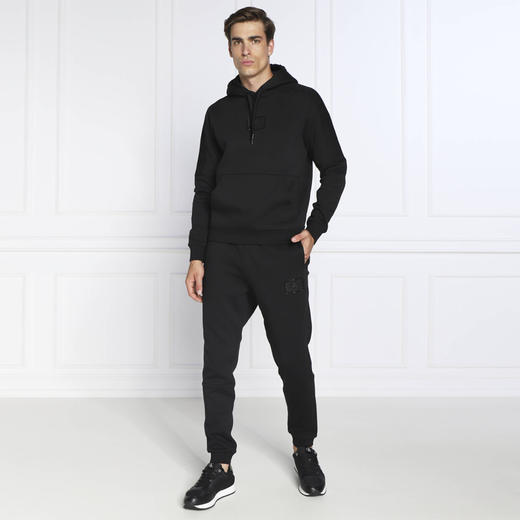EMPORIO ARMANI 阿玛尼 男士棉质字母徽标印花休闲运动裤 黑色 6LPP62 PJ07Z 1200 商品图3