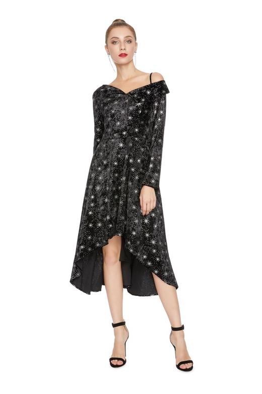 AVA 星星图案露肩连衣裙 4824 商品图0