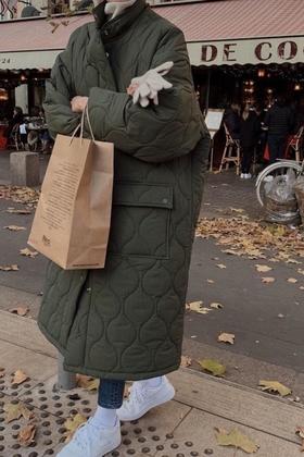 Kai & Kiera 军绿色夹棉大衣 14989