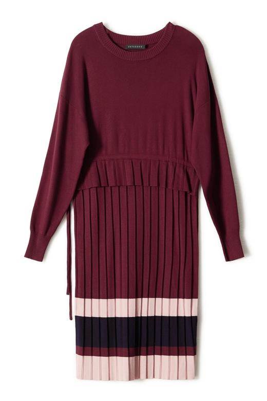 DOTACOKO 酒红色收腰针织连衣裙 7905 商品图4