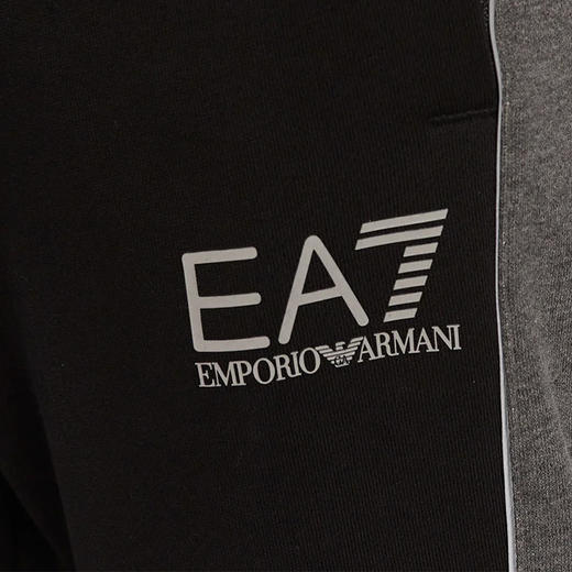 EMPORIO ARMANI EA7 阿玛尼 男士棉质字母徽标印花休闲运动裤 黑色 6LPP60 PJ07Z 1200 商品图2