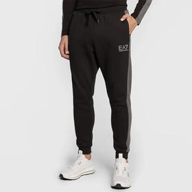 EMPORIO ARMANI EA7 阿玛尼 男士棉质字母徽标印花休闲运动裤 黑色 6LPP60 PJ07Z 1200