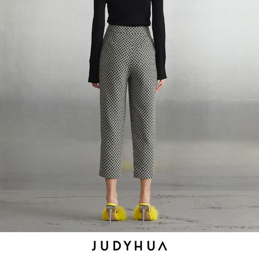 JUDYHUA 黑白格纹设计款锥形裤 商品图2
