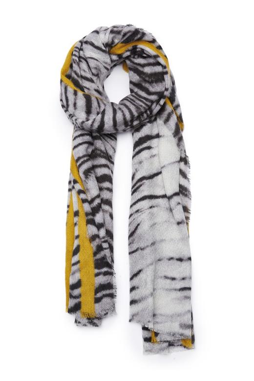 AVA 条纹饰动物纹围巾 7983 商品图0