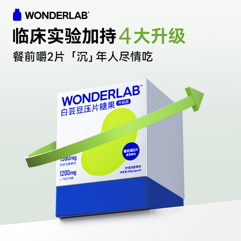 WonderLab白芸豆阻断剂轻零压片糖果膳食纤维大餐碳水救星