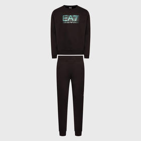 EMPORIO ARMANI EA7 阿玛尼 男士棉质字母徽标印花运动套装 黑色 6LPV64 PJ07Z 1200