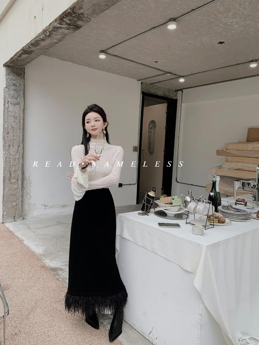 Read Nameless /100%全澳毛黑色鸵鸟毛 毛呢套装 商品图14