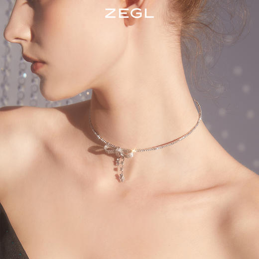 ZEGL蝴蝶结项链女小众设计感高级2022年新款choker项圈颈链锁骨链 商品图4