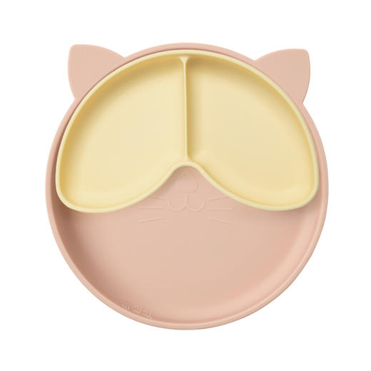 Qlittle儿童餐盘宝宝辅食防摔防烫吸盘式食品级硅胶分格餐盘套装 商品图1