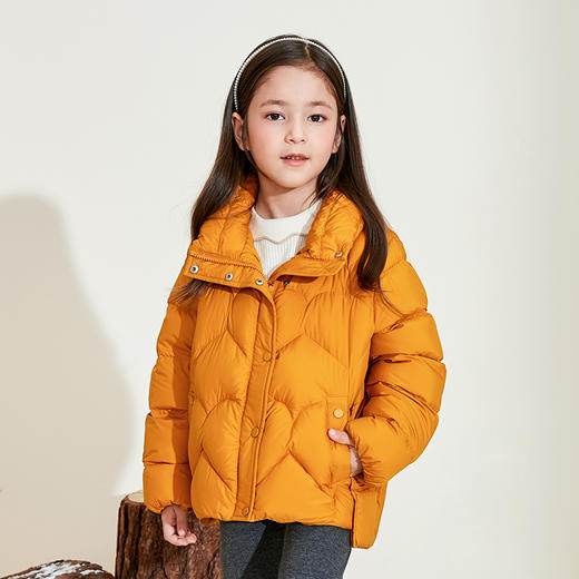 【90白鹅绒轻型面包服】秋冬新品女宝立领宽松外套舒适不对称蓬松 商品图2