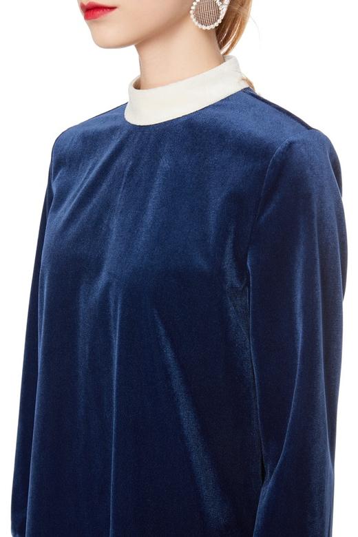 AVA 拼色丝绒连衣裙 4823 商品图3