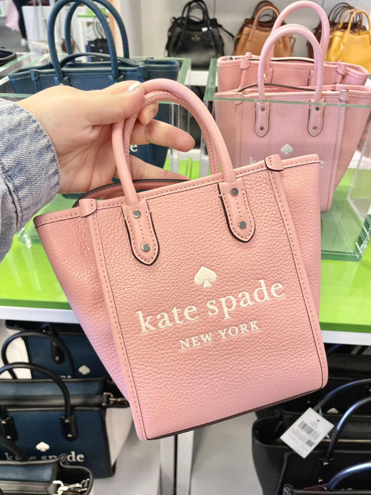 Kate spade KS Ella ♠️logo托特包，小号¥999，大号¥1699直邮到手！荔枝纹牛皮，配长肩带 商品图3