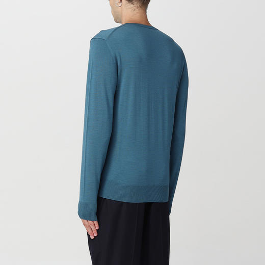 EMPORIO ARMANI 阿玛尼 男士初剪羊毛圆领长袖针织衫 蓝色 8N1M42 1M67Z 0909 商品图1
