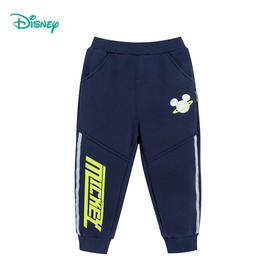 迪士尼童装秋冬加绒保暖长裤时尚休闲男童裤子