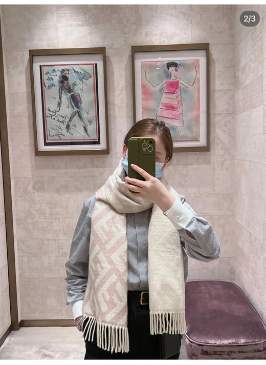Fendi2022新款围巾-粉色 商品图0