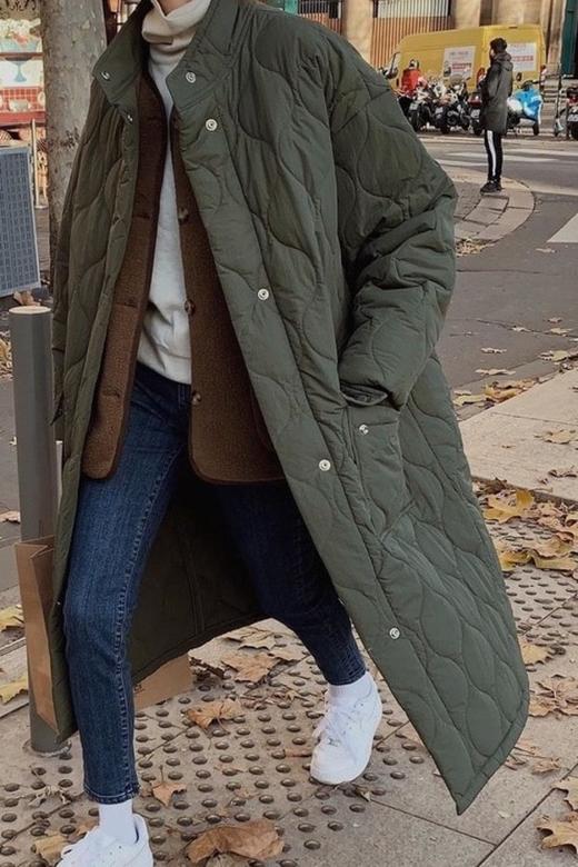 Kai & Kiera 军绿色夹棉大衣 14989 商品图2