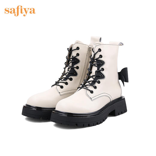 【限时秒S】Safiya/索菲娅 辣妹炸街2022冬季新款开拆卸小众撞色蝴蝶结厚底马丁靴 SF24116109 商品图3