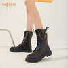 【春节不打烊】Safiya/索菲娅 潮酷设计感2022冬季新款小众撞色系带厚底马丁靴 SF24116055 商品缩略图5
