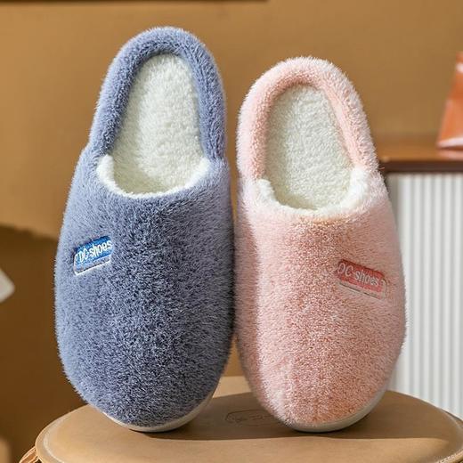 新款秋冬新款毛绒棉拖鞋女室内家居厚底防滑保暖月子棉鞋鞋男 商品图2