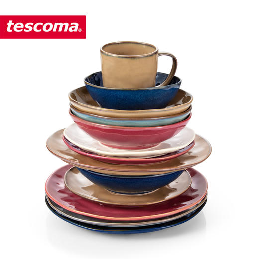 捷克进口tescoma LIVING系列进口家用陶瓷碗创意清新饭碗陶瓷碟子海棠青黛牙白系列散件 高级感餐盘长方形菜盘鱼盘牛排 创意欧式餐具 商品图1