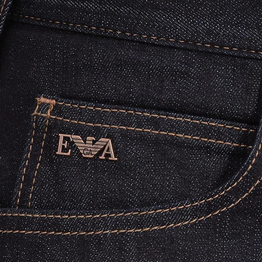 EMPORIO ARMANI 阿玛尼 男士棉质金属徽标休闲牛仔裤 深蓝色 8N1J45 1G0LZ 0941 商品图3