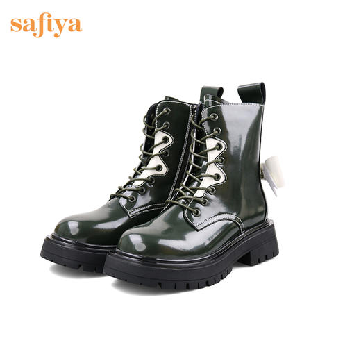 【限时秒S】Safiya/索菲娅 辣妹炸街2022冬季新款开拆卸小众撞色蝴蝶结厚底马丁靴 SF24116109 商品图1