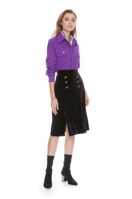 AVA 紫色镶边缎面上衣 4709 商品图1