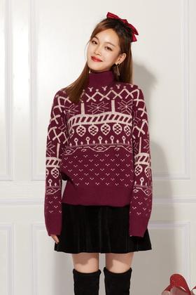 amadella 酒红色针织上衣 10656