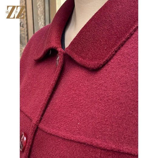 佐尔美冬季新款双面呢大衣纯色呢子大衣外套女中长款E54ST41 商品图3