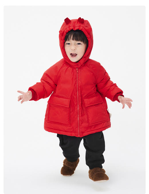 JNBY  22年冬款 小鹿耳连帽中长款羽绒服  YMAC10570 商品图1