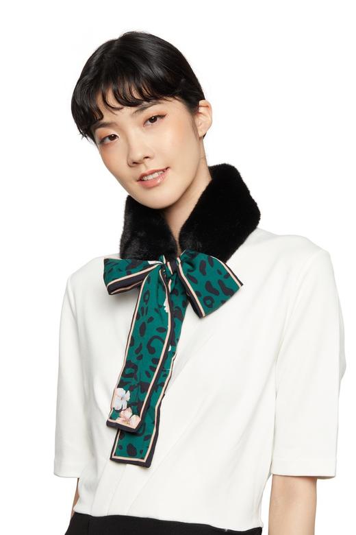 OCTAVIA 毛绒飘带拼接围巾 5828 商品图0