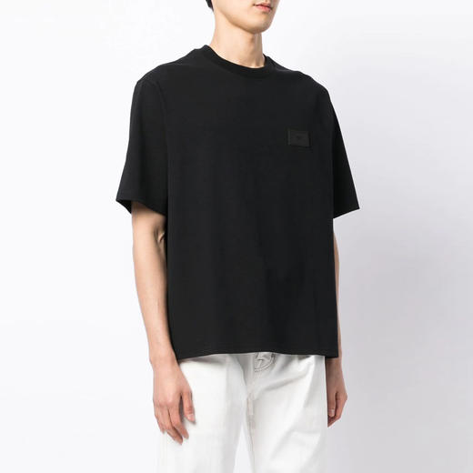 EMPORIO ARMANI 阿玛尼 男士棉质徽标贴饰圆领短袖T恤 黑色 6L1T6R 1JA5Z 0999 商品图1