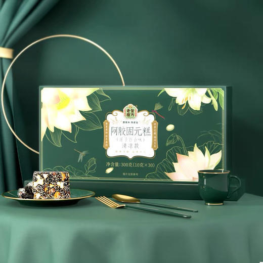 老金磨方阿胶糕即食固元膏糕滋送礼女礼袋盒东阿山东莲子百合正品300g 商品图0