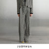 JUDYHUA 黑白格纹设计款直筒裤 商品缩略图0