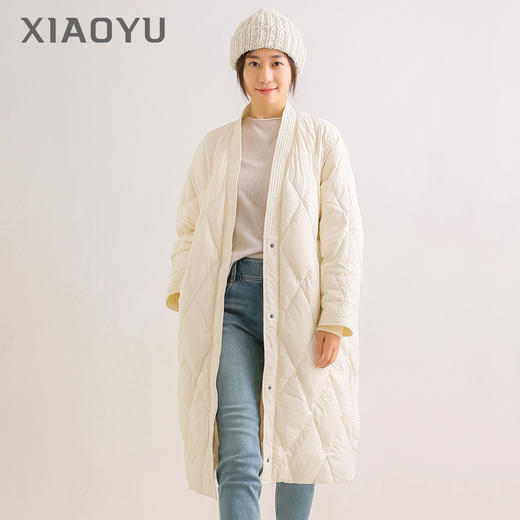 和服领格纹羽绒服224SY238 商品图0