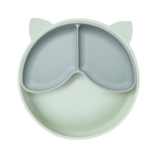 Qlittle儿童餐盘宝宝辅食防摔防烫吸盘式食品级硅胶分格餐盘套装 商品图2