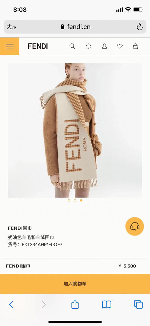 FENDI 芬迪最新格纹款围巾 商品图7